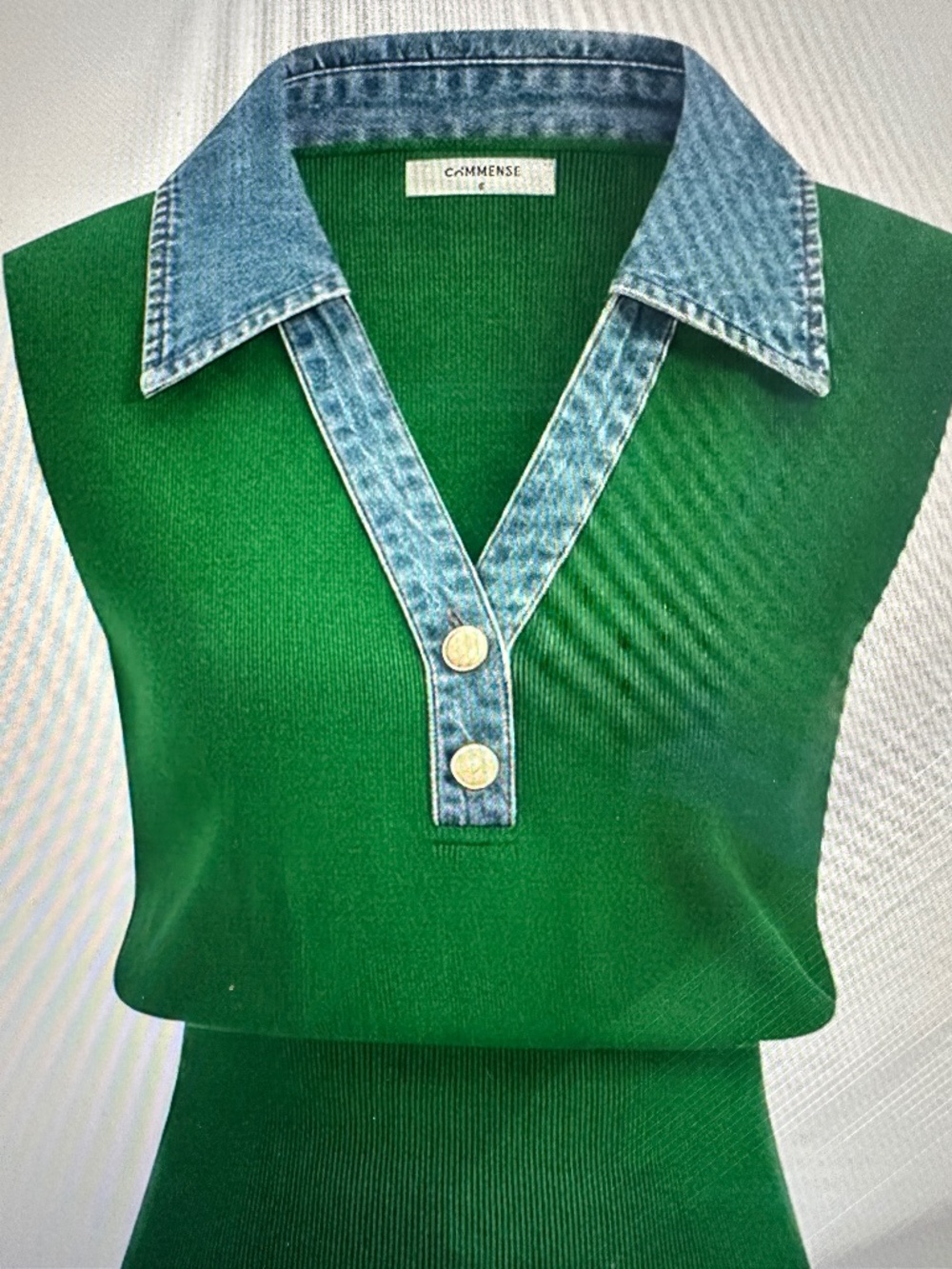 NWT DENIM COLLAR KNIT VEST